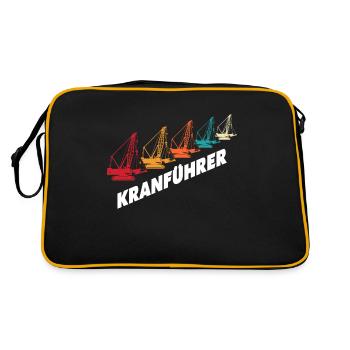 Kranführer Kran Kranfahrer - Retro Tasche - Schwarz/Gold - Hinten