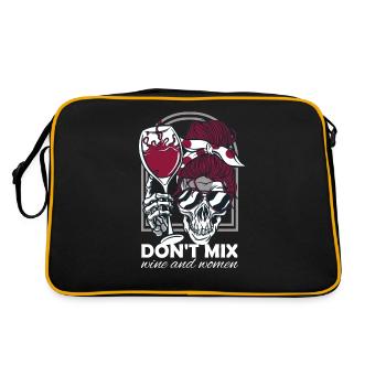 Mischen Sie Kein Wein Und Frauen Skeleton Woman - Retro Tasche - Schwarz/Gold - Hinten