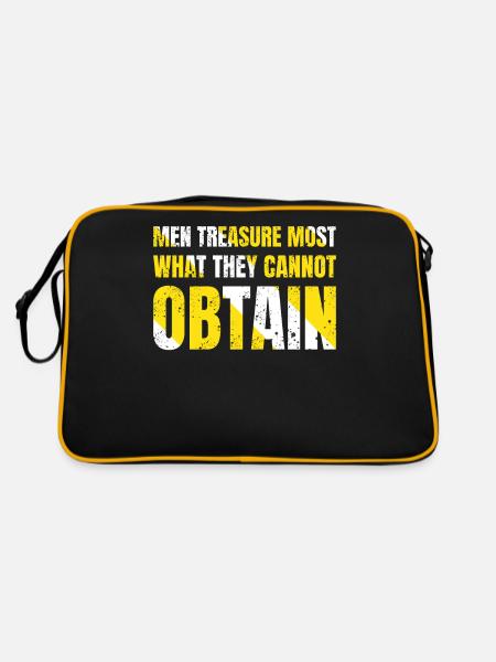 Schätzen Das Beste Was Sie Nicht Erhalten Können - Retro Tasche - Schwarz/Gold - Hinten