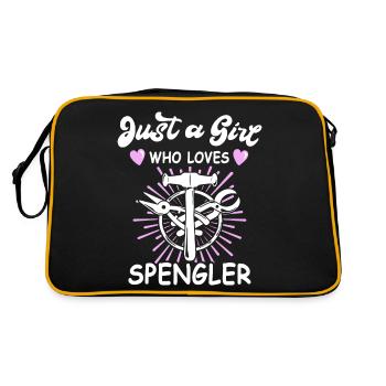 Spengler Bauspengler Spengeln Spenglerin - Retro Tasche - Schwarz/Gold - Hinten