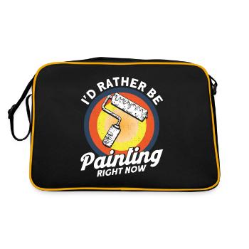 Maler Geschenk Malerei Künstler Malermeister - Retro Tasche - Schwarz/Gold - Hinten