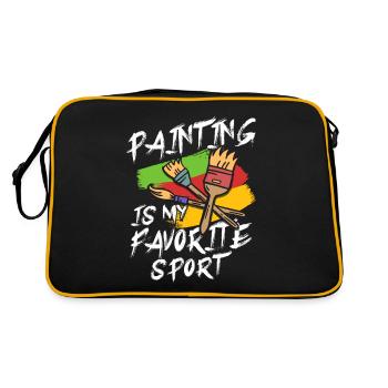 Maler Geschenk Malerei Künstler Malermeister - Retro Tasche - Schwarz/Gold - Hinten
