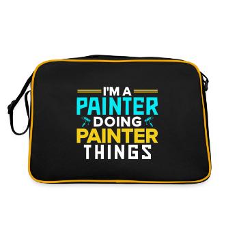 Maler Geschenk Malerei Künstler Malermeister - Retro Tasche - Schwarz/Gold - Hinten
