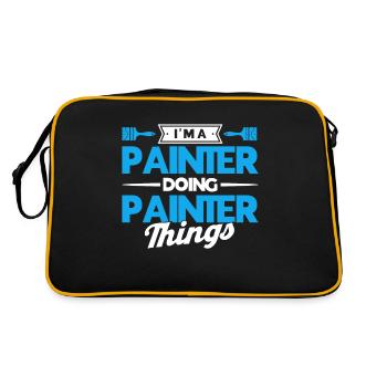 Maler Geschenk Malerei Künstler Malermeister - Retro Tasche - Schwarz/Gold - Hinten