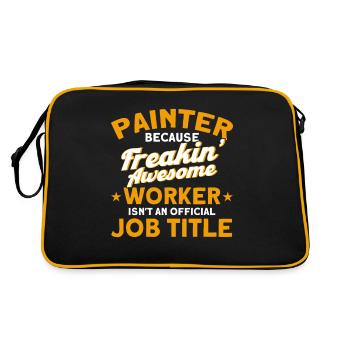 Maler Geschenk Malerei Künstler Malermeister - Retro Tasche - Schwarz/Gold - Hinten