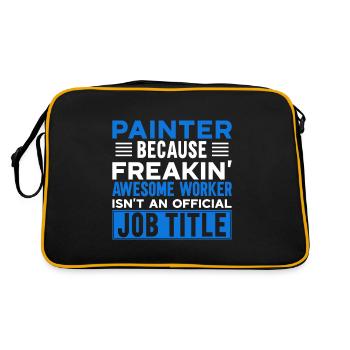 Maler Geschenk Malerei Künstler Malermeister - Retro Tasche - Schwarz/Gold - Hinten