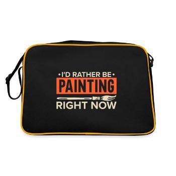 Maler Geschenk Malerei Künstler Malermeister - Retro Tasche - Schwarz/Gold - Hinten
