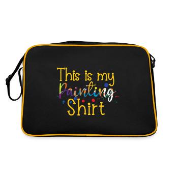 Maler Geschenk Malerei Künstler Malermeister - Retro Tasche - Schwarz/Gold - Hinten