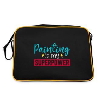 Maler Geschenk Malerei Künstler Malermeister - Retro Tasche - Schwarz/Gold - Hinten