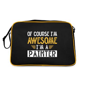 Maler Geschenk Malerei Künstler Malermeister - Retro Tasche - Schwarz/Gold - Hinten