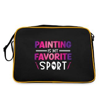 Maler Geschenk Malerei Künstler Malermeister - Retro Tasche - Schwarz/Gold - Hinten