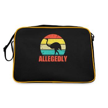 Autruche Oiseau Animal Strauss Afrique Safari Cadeau - Sac Retro - noir/or - Dos