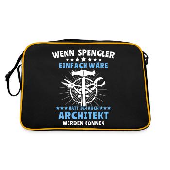 Spengler Spengeln Bauspengler - Retro Tasche - Schwarz/Gold - Hinten