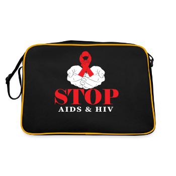 Soutien de la bureaucratie Stop AIDS S VIH - Sac Retro - noir/or - Dos