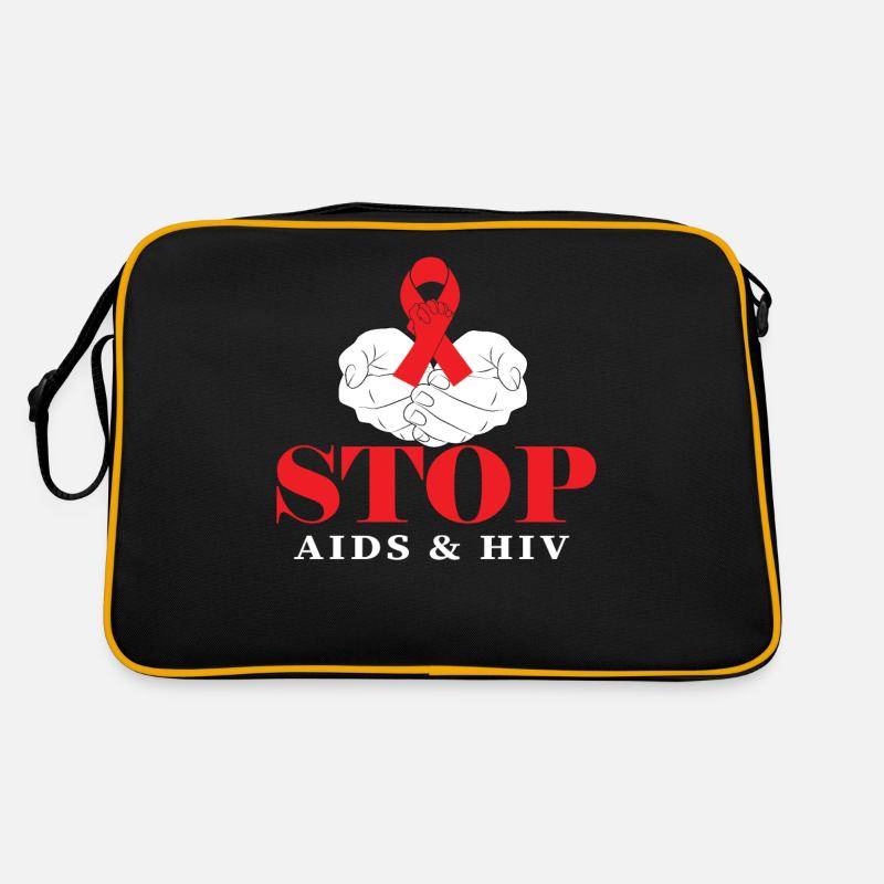 Stop AIDS S HIV bureaucracy support Retro Bag