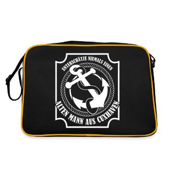 Cuxhaven Anker Cuxhavener - Retro Tasche - Schwarz/Gold - Hinten