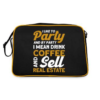 Agent immobilier Courtier Profession Immobilier - Sac Retro - noir/or - Dos