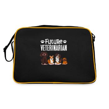 Veterinarian Veterinary Medicine Veterinarian Veterinary Gift - Retro Bag - black/gold - Back