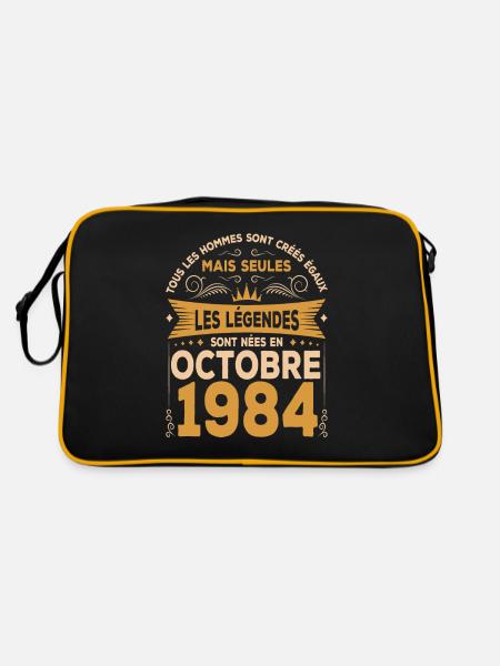 Les Légendes Sont Nées En Octobre 1984 - Sac Retro - noir/or