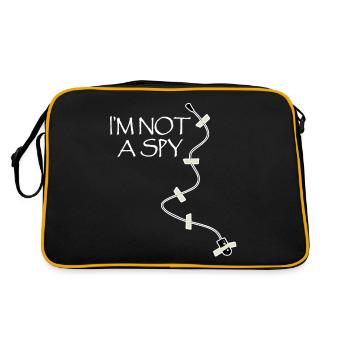 Abhörgerät Geheimagent Mikofon Spion - Retro Tasche - Schwarz/Gold - Hinten