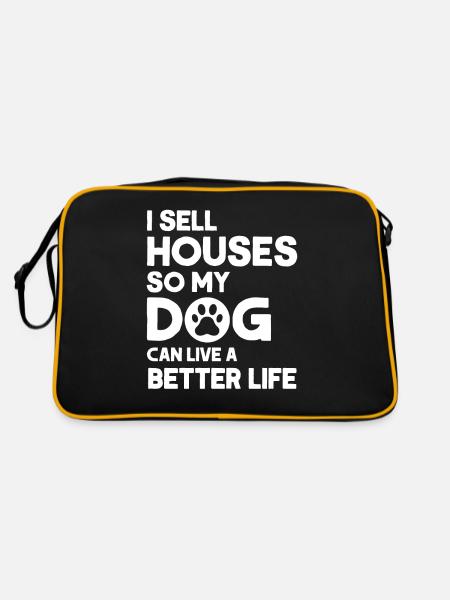 Agent immobilier Courtier Profession Immobilier - Sac Retro - noir/or - Dos
