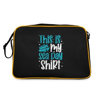 Kreuzfahrt Kreuzfahrtschiff Urlaub Schiff Geschenk - Retro Tasche - Schwarz/Gold - Hinten
