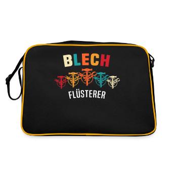 Spengler Bauspengler Spengeln - Retro Tasche - Schwarz/Gold - Hinten