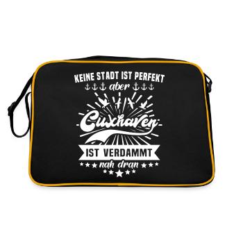 Cuxhaven - Retro Tasche - Schwarz/Gold - Hinten
