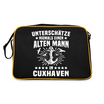 Cuxhaven - Retro Tasche - Schwarz/Gold - Hinten