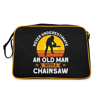 Cadeau de charpentier disant travail du bois - Sac Retro - noir/or - Dos