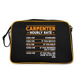 Cadeau de charpentier disant travail du bois - Sac Retro - noir/or - Dos