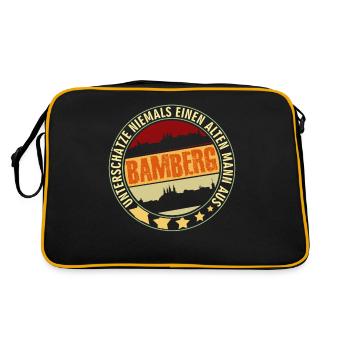 Bamberg Witz für den Mann Bamberger - Retro Tasche - Schwarz/Gold - Hinten