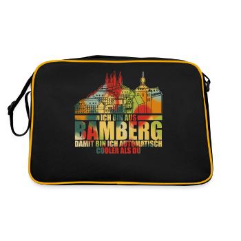 Bamberg Stadt Bamberger - Retro Tasche - Schwarz/Gold - Hinten