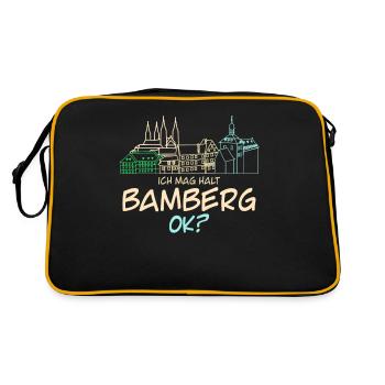 Bamberger Ich mag Bamberg - Retro Tasche - Schwarz/Gold - Hinten