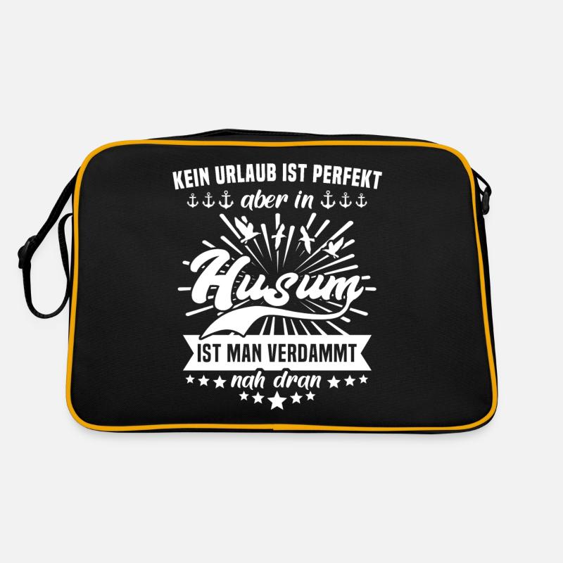 Husum - Retro Tasche - Schwarz/Gold