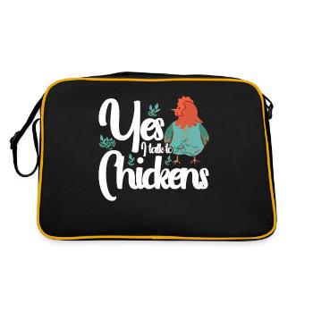 Chicken Rooster Chicken Farmer Hen Poultry Rooster - Retro Bag - black/gold - Back