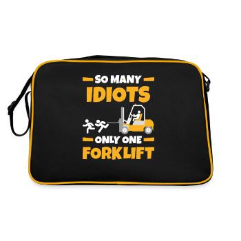 So Many Idiots Only One Forklift - Retro Bag - black/gold - Back