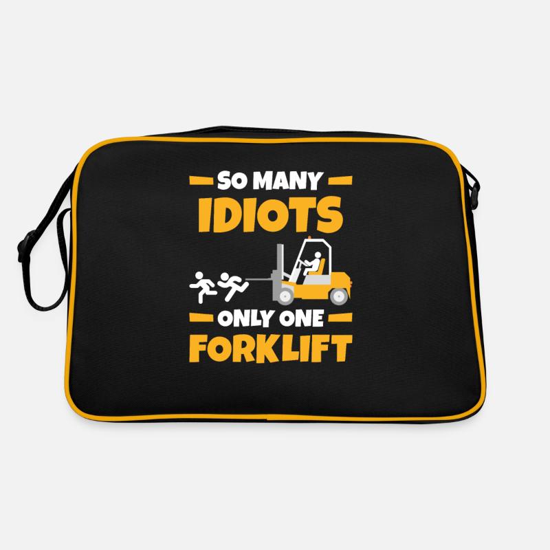 So Many Idiots Only One Forklift, Gabelstapler Retro Tasche