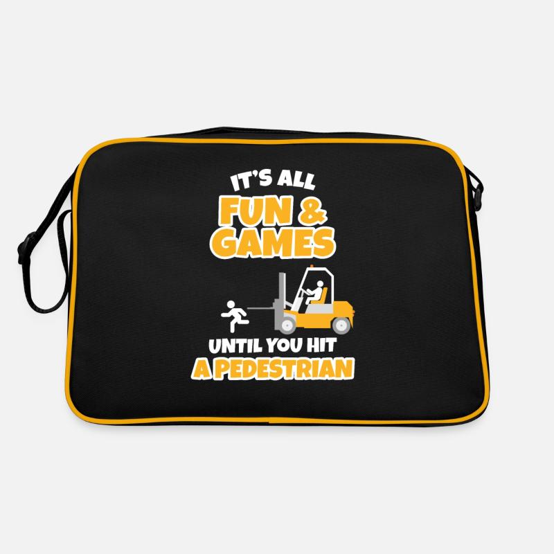 It's All Fun & Games, Lustiger Gabelstaplerfahrer Retro Tasche