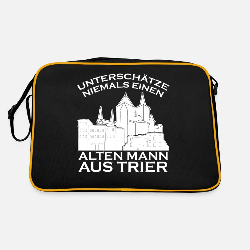 Trier Spruch Trierer - Retro Tasche - Schwarz/Gold