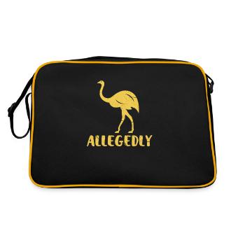 Autruche Oiseau Animal Strauss Afrique Safari Cadeau - Sac Retro - noir/or - Dos