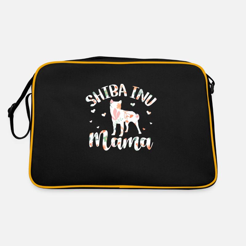 Shiba Inu Mama - Sac Retro - noir/or