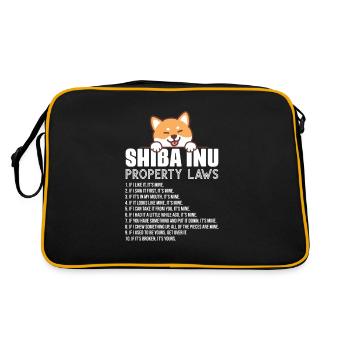 Shiba Inu - Sac Retro - noir/or - Dos