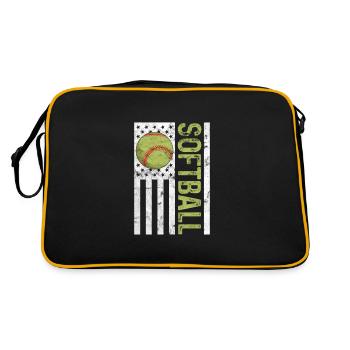 Softball États-Unis - Sac Retro - noir/or - Dos