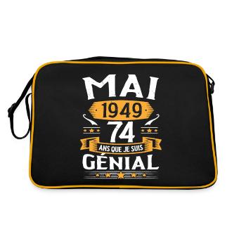 May 1949 74 years that I am awesome birthday - Retro Bag - black/gold - Back