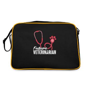 Veterinarian Veterinary Medicine Veterinarian Veterinary Gift - Retro Bag - black/gold - Back