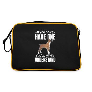 Boxer Chien Chien Allemand Boxer Cadeau - Sac Retro - noir/or - Dos