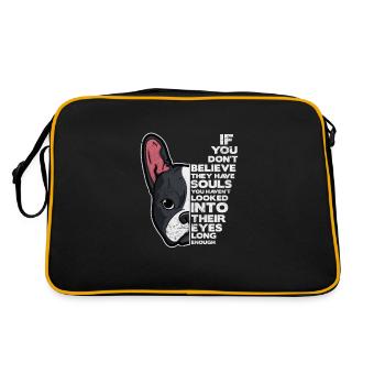 Boston Terrier - Retro Tasche - Schwarz/Gold - Hinten