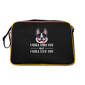 Boston Terrier - Retro Tasche - Schwarz/Gold - Hinten