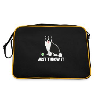 Border Collie - Retro Bag - black/gold - Back